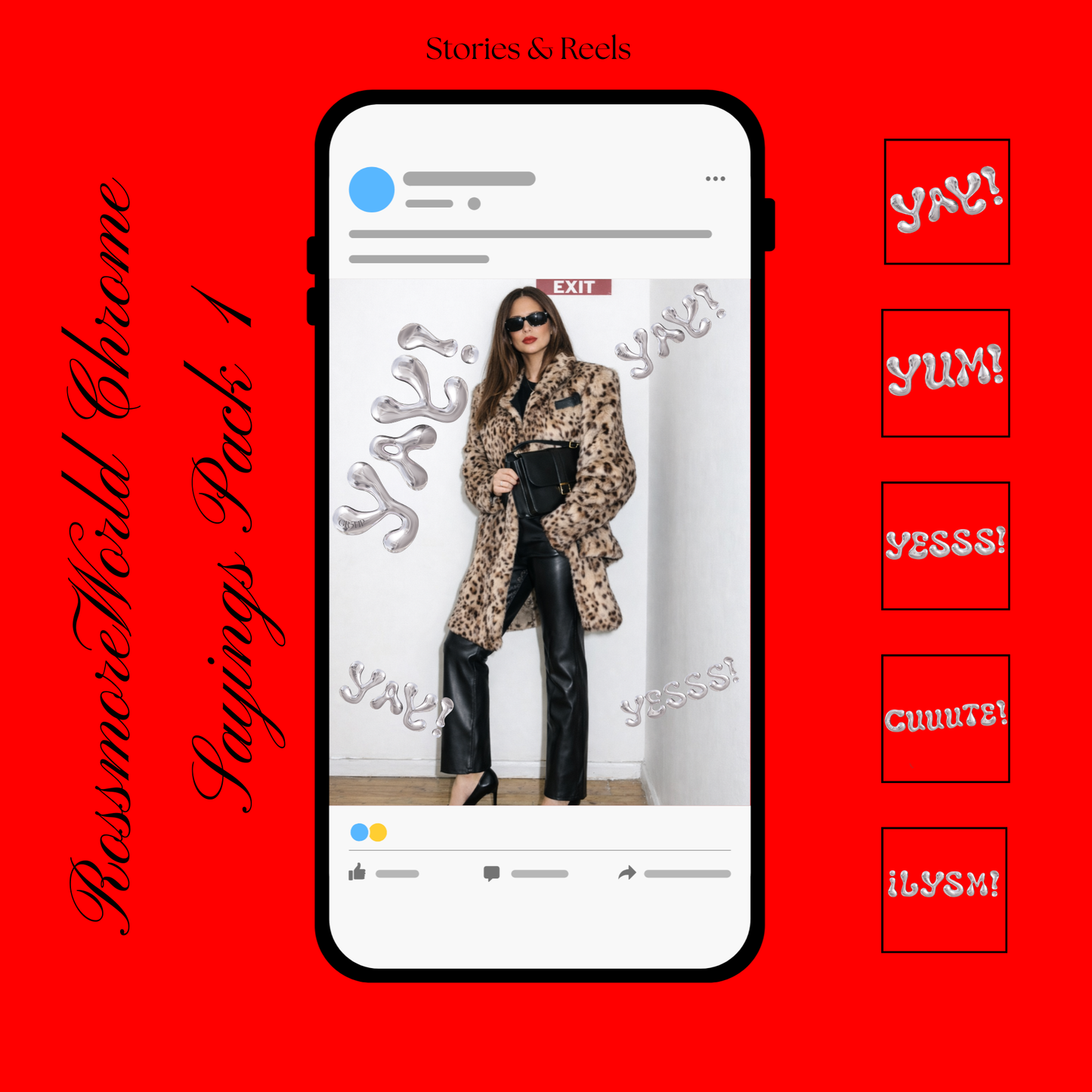 RossmoreWorld x GR5HP - Chrome Sticker Sayings Pack 1